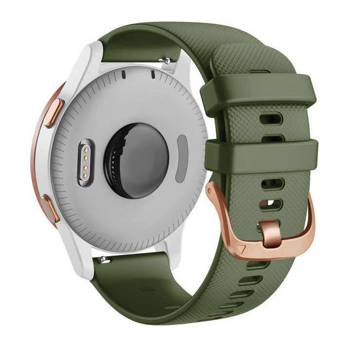 army green Rose gold buckle strap for Garmin Venu 3S

