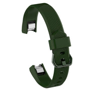 army green fitbit alta strap grooved silicone band
