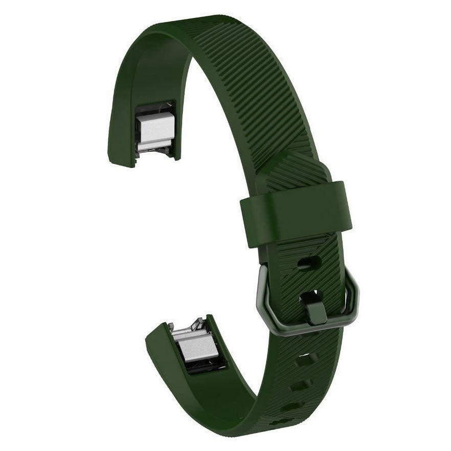 army green fitbit alta strap grooved silicone band

