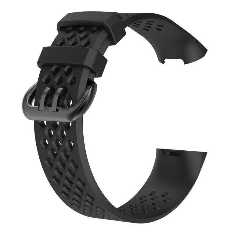fitbit charge 3 strap breathable silicone black