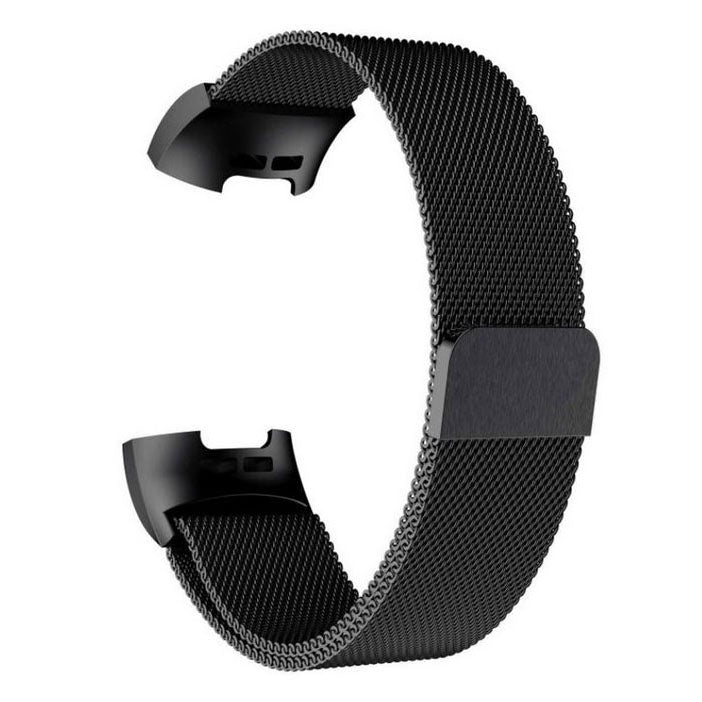 fitbit charge 3 steel strap magnetic clasp black