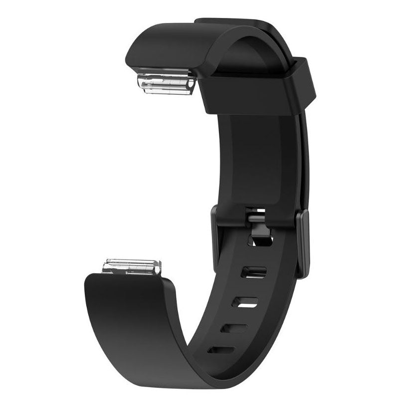 Black fitbit inspire strap silicone close view
