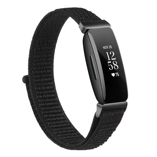 woven nylon strap for fitbit inspire 
black