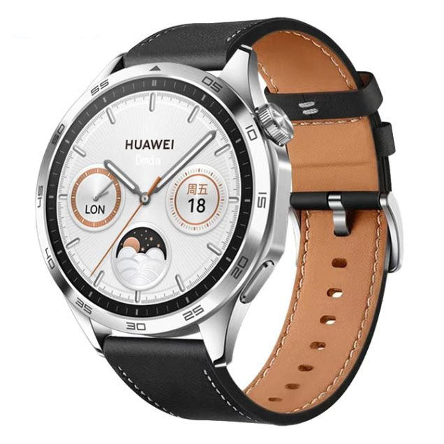black garmin forerunner 255 leather strap buckle view
