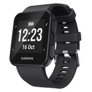 black garmin forerunner 30 strap silicone closeup
