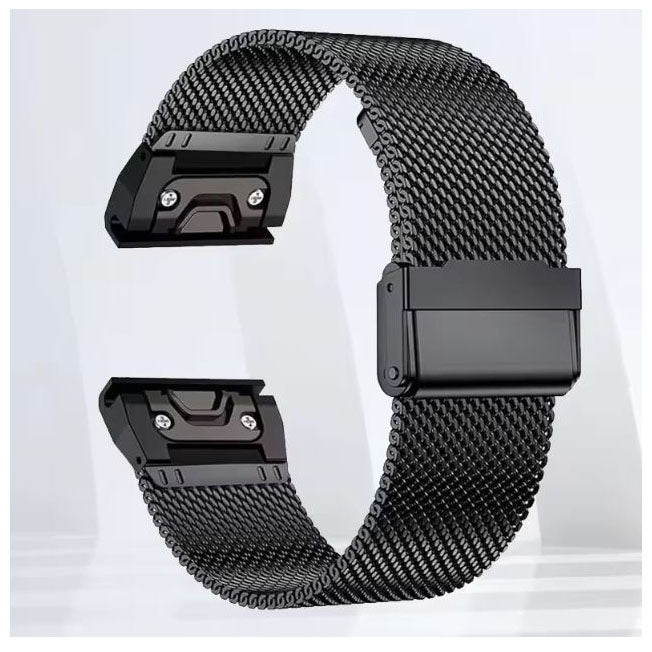 black garmin marq captain strap steel mesh design

