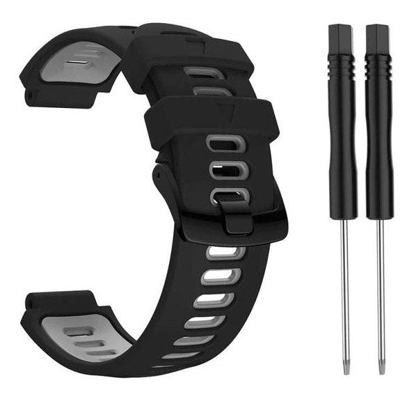 black grey two-tone garmin approach s5 strap premium finish
