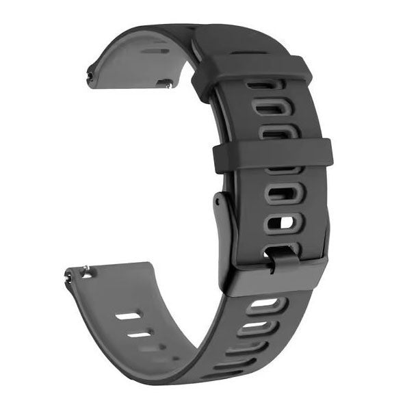 Black grey silicone garmin forerunner 55 strap black buckle
