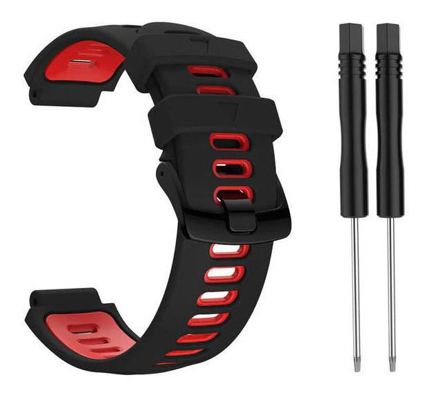 black red bi colour silicone garmin forerunner 230 strap
