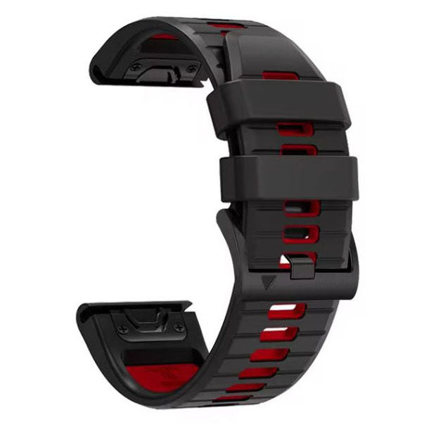 black red two-tone silicone strap for garmin foreunner 965
