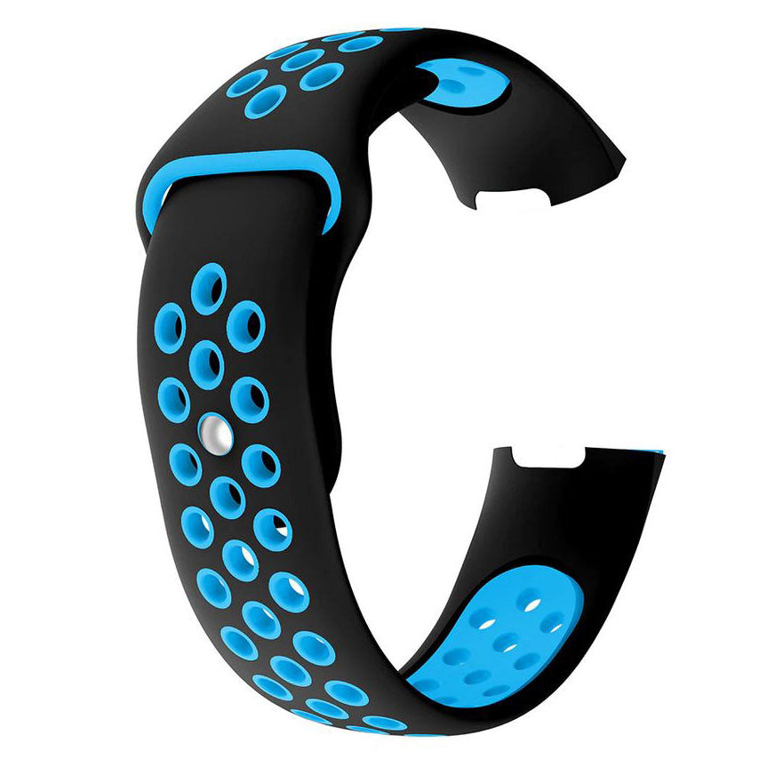 breathable strap for fitbit charge 3 black blue
