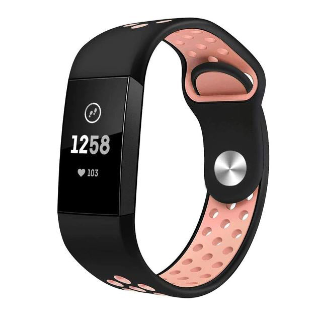 black pink silicone strap for fitbit charge 4 band
