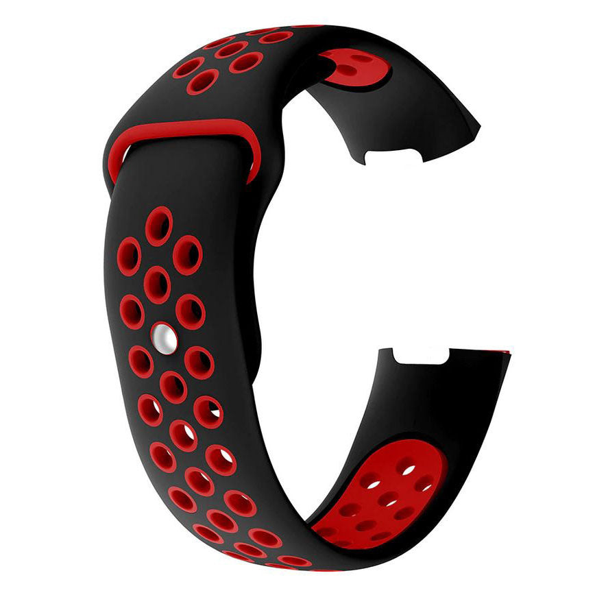 black red fitbit charge 4 luxury silicone strap
