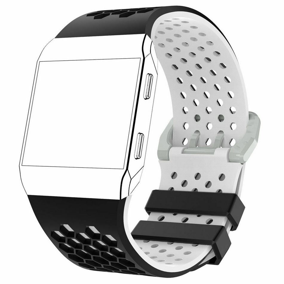 black white premium strap for fitbit ionic watch
