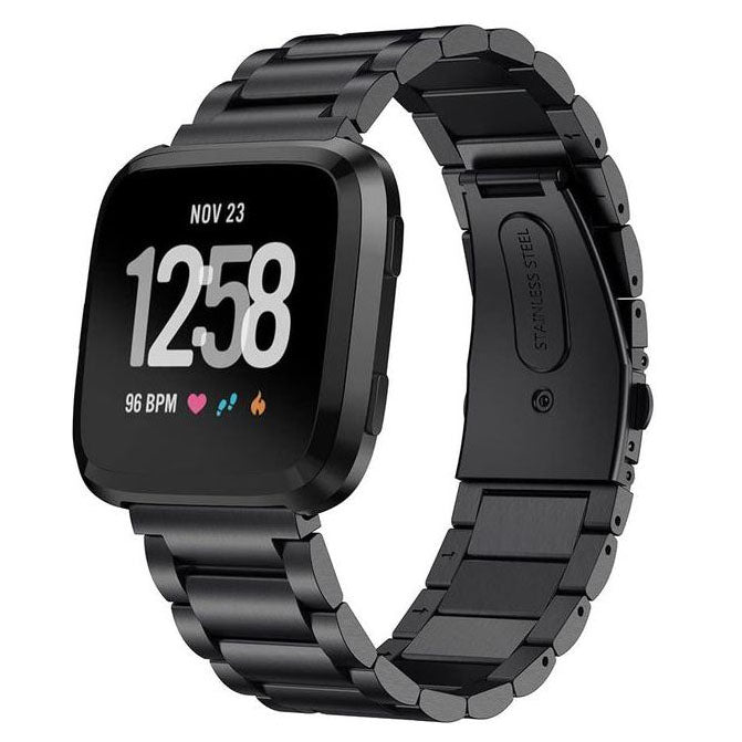 black steel strap for fitbit versa 2 watch
