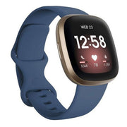 blue premium silicone fitbit versa 4 strap
