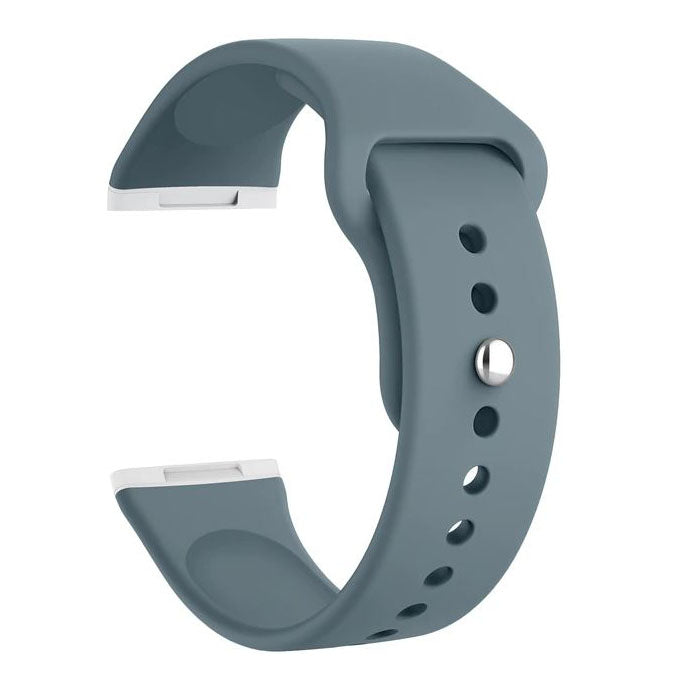 blue grey smooth fitbit versa 3 band close up

