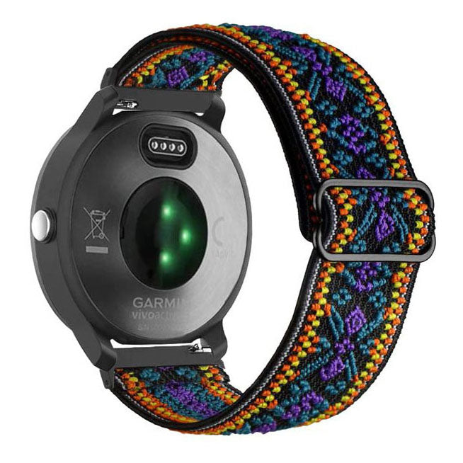 bohemian blue garmin vivomove trend nylon strap breathable
