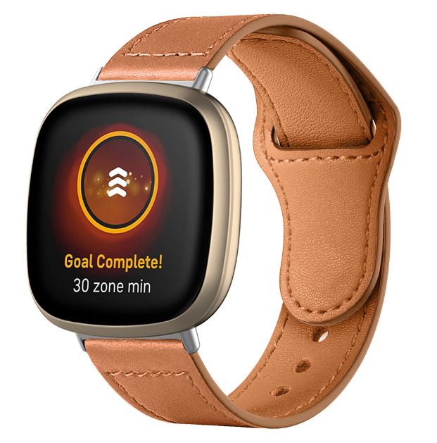 pu leather strap for fitbit versa 2 brown
