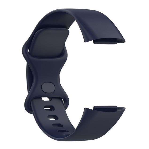 dark blue premium fitbit charge 6 strap closeup
