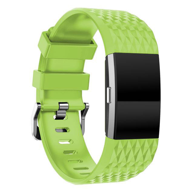 textured fitbit charge 2 strap silicone green