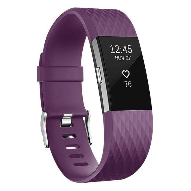 diamond pattern fitbit charge 2 strap purple