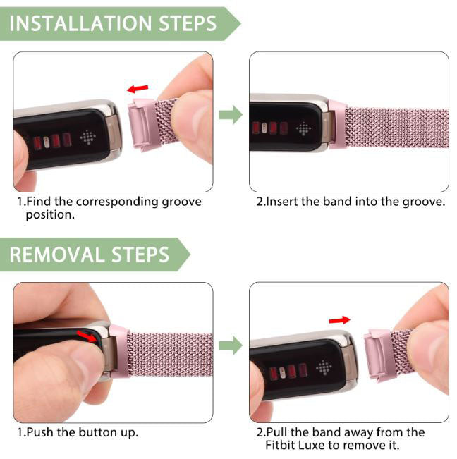 durable fitbit luxe stainless mesh strap

