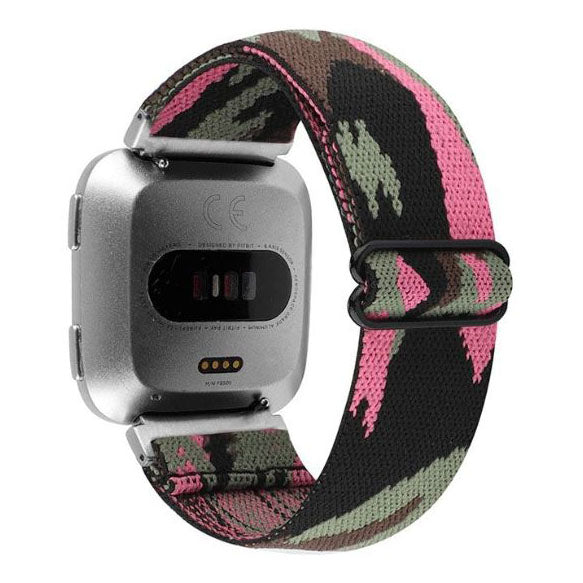 nylon smartwatch strap for versa 2 pink camoflauge