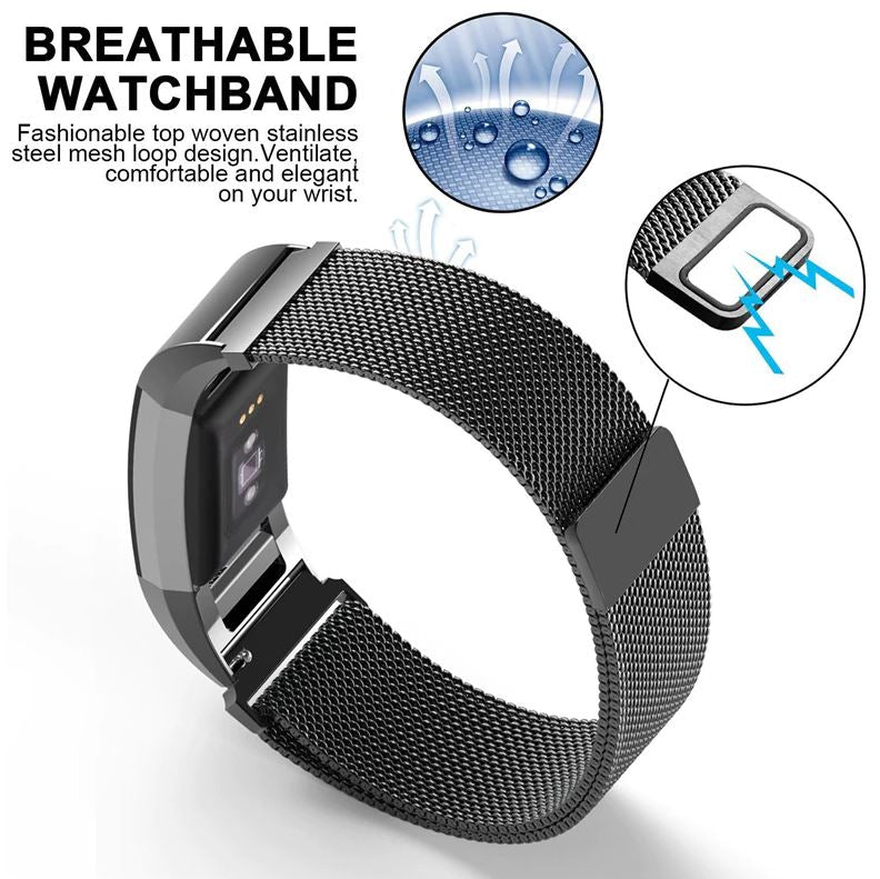 durable steel strap fitbit charge 2