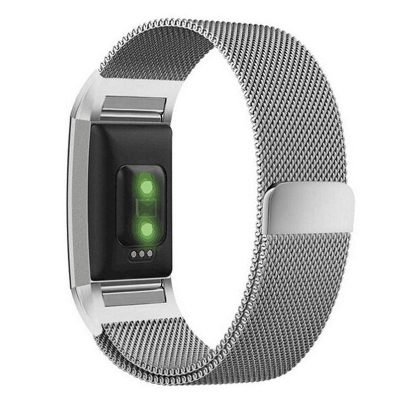 fitbit charge 2 steel strap mesh silver