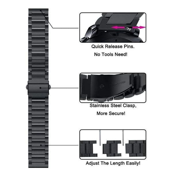adjustable garmin vivoactive 3 steel strap
