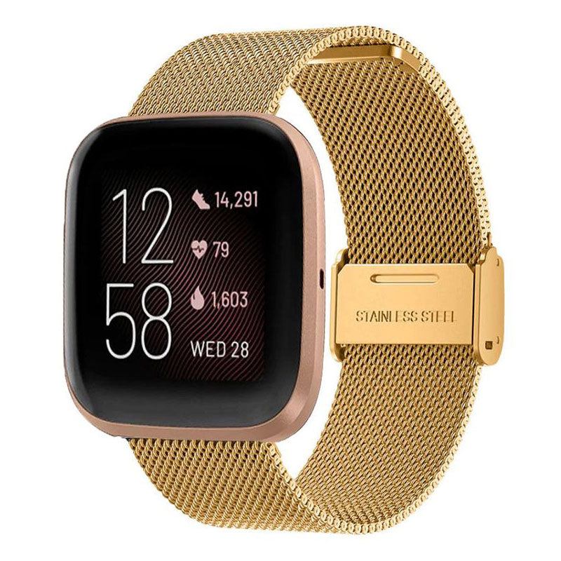 gold woven stainless steel strap for versa 2
