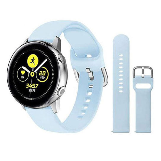 light blue secure fit garmin vivoactive 3 silicone strap
