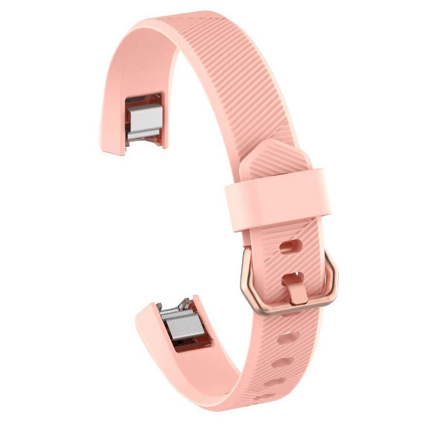 light pink silicone fitbit alta strap for daily wear
