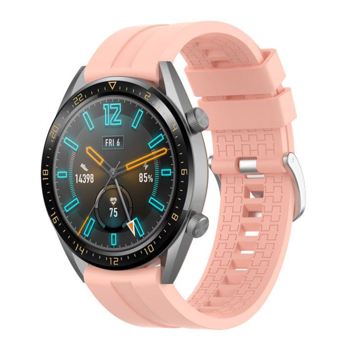 Light pink garmin forerunner 255 strap closeup view
