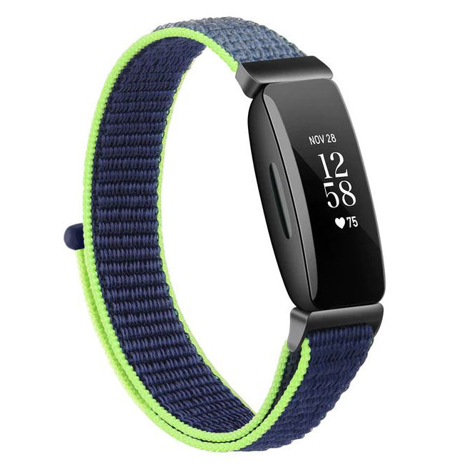 Lime fitbit inspire 2 nylon strap detail
