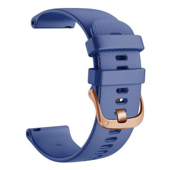 midnight blue samsung galaxy watch FE strap in stylish rose gold










