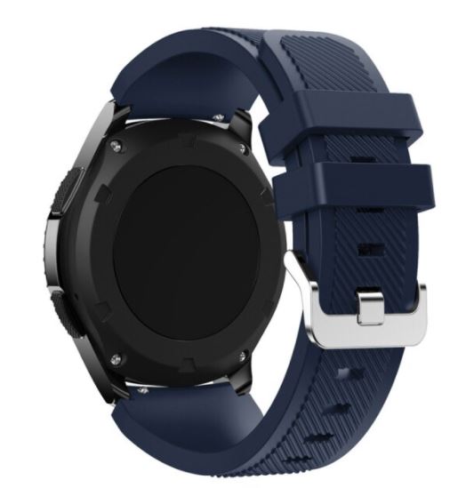 midnight blue strap for samsung galaxy watch 3 45mm grooved silicone
