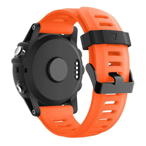 orange comfortable silicone strap for fenix 6x watch
