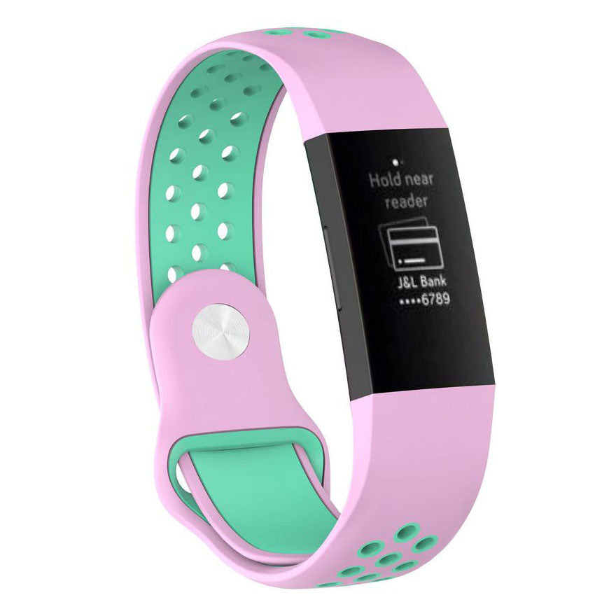 soft silicone band fitbit charge 4 pink teal
