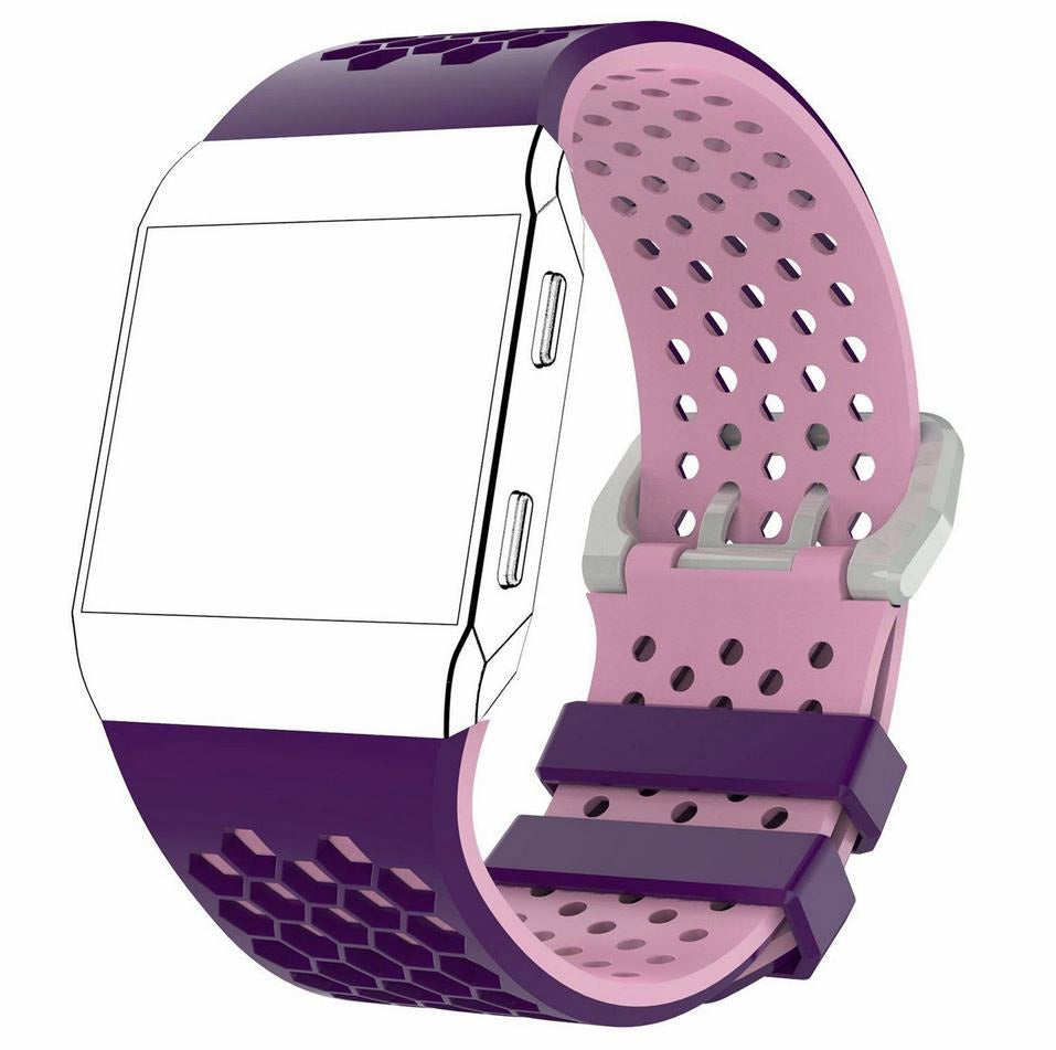 luxury finish fitbit ionic silicone strap purple pink 
