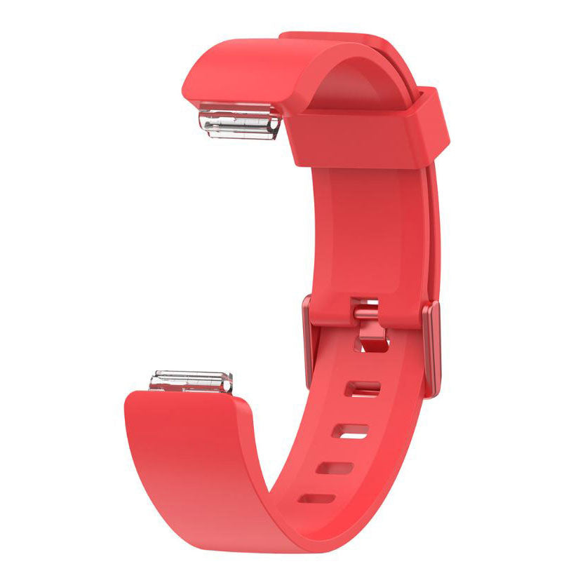 red silicone strap for fitbit inspire detail
