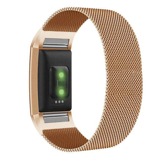 Rose gold magnetic clasp on fitbit charge 4 steel strap
