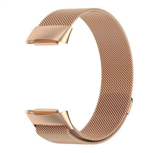 fitbit charge 5 steel strap magnetic clasp rose gold
