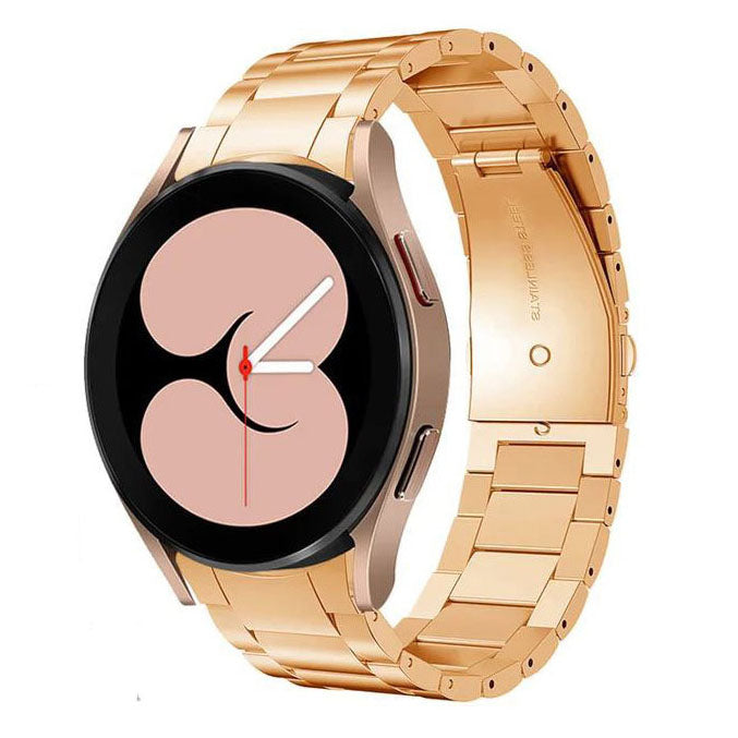 rose gold garmin vivomove 3 strap steel closeup
