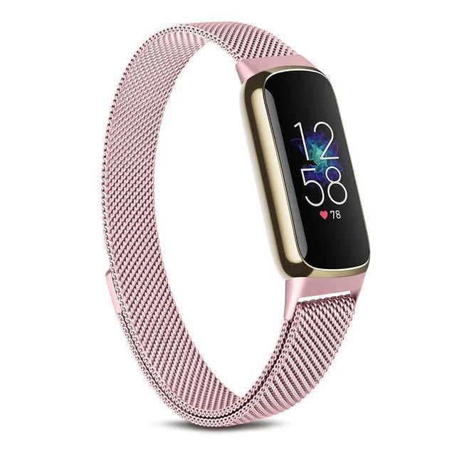 lightweight stainless strap for fitbit luxe rose pink