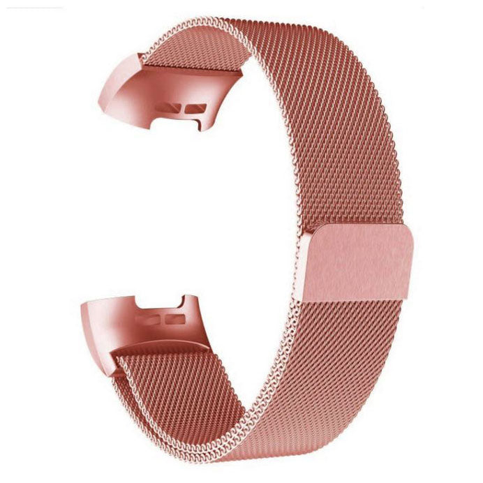 fitbit charge 3 strap with polished finish rose pink
