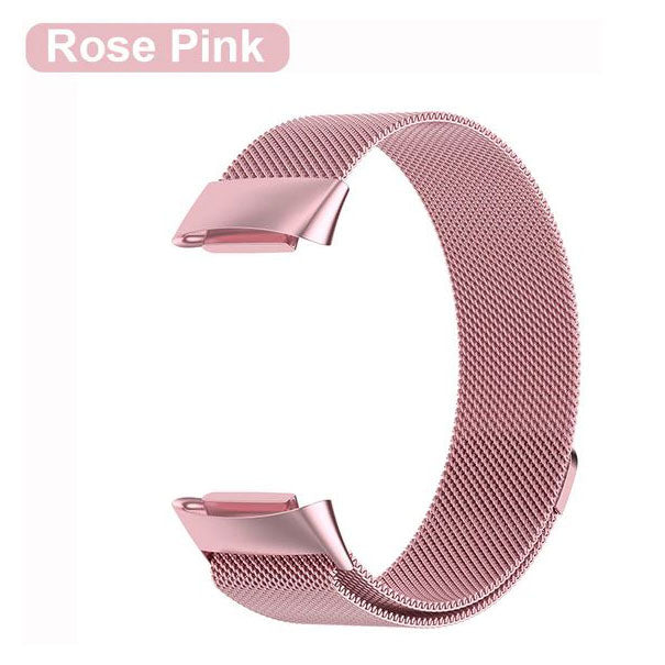 rose pink charge 5 steel strap breathable mesh
