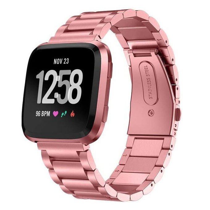rose pink stainless steel strap with clip clasp
