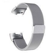 premium magnetic fitbit charge 3 strap silver